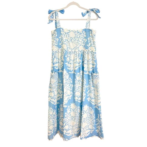 Juliet Dunn Pastel Blue Palladio Tie Shoulder Midi Dress Tuckernuck Ric Rac - Picture 13 of 14